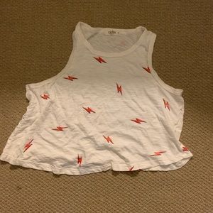 Circlex white lightening bolt tank